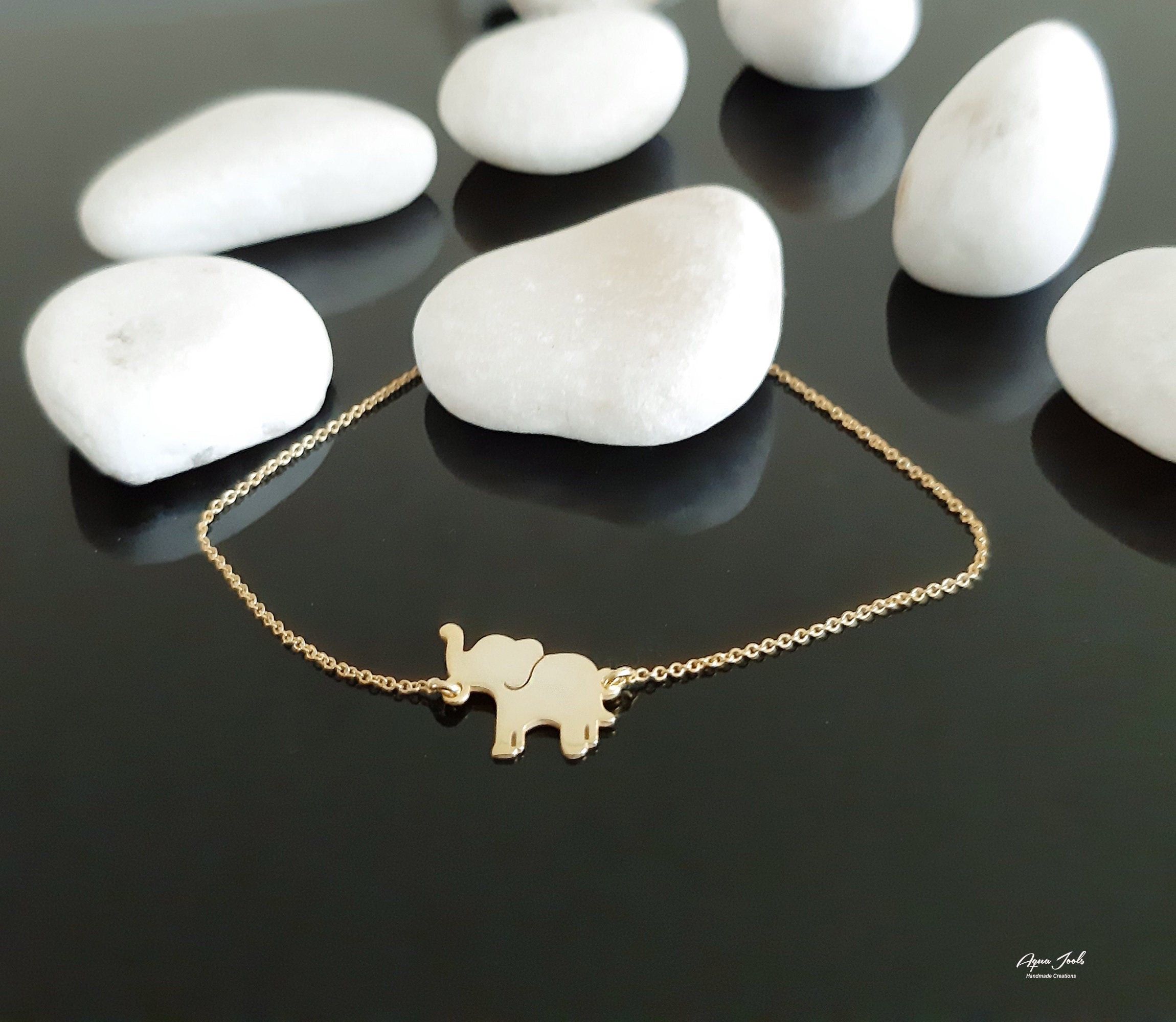Elephant charm bracelet (rose gold) -