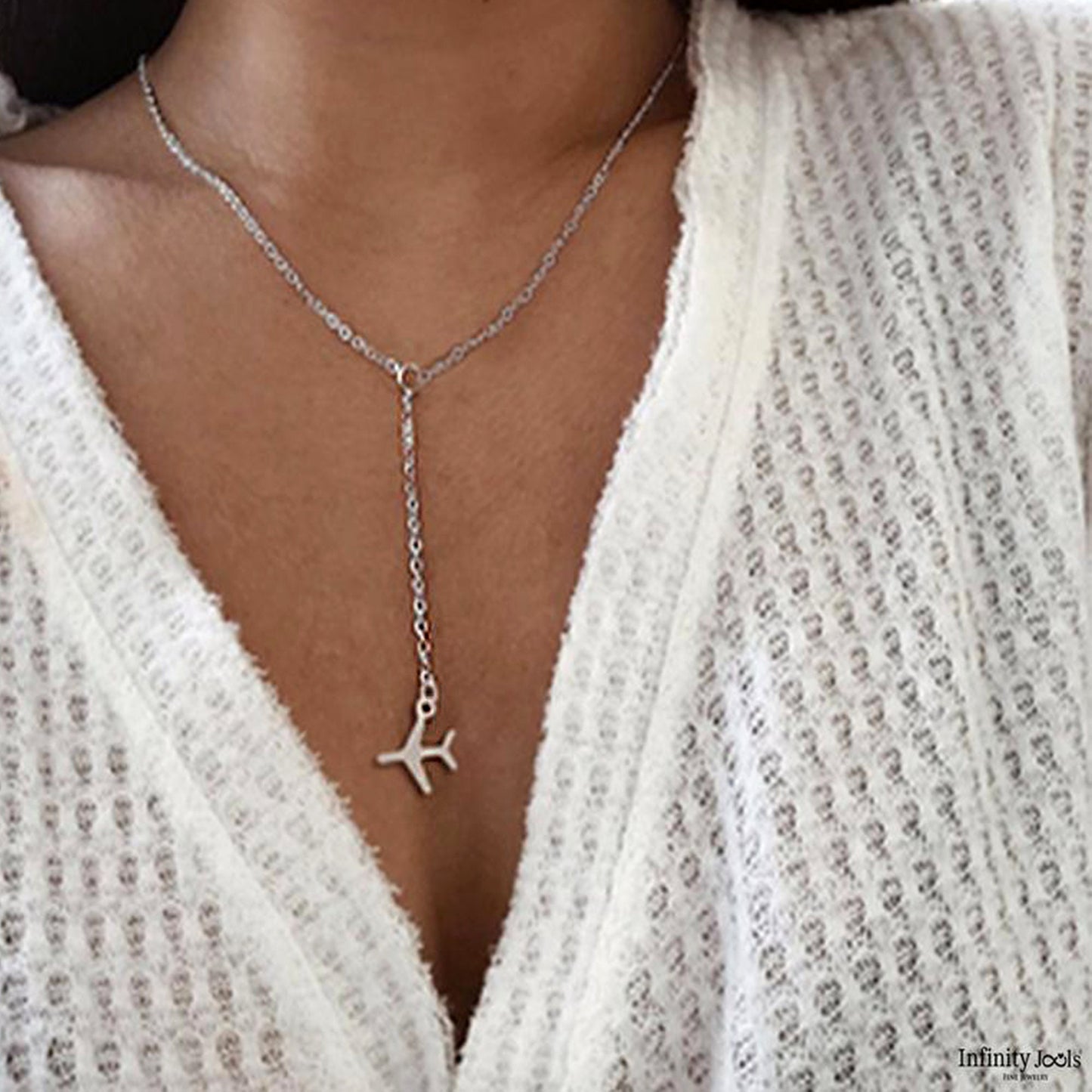 Unique Airplane Necklace, daintry thin chain, Layering Necklace, personalized gift, travel jewelry, unique hypoallergic Everyday Necklace