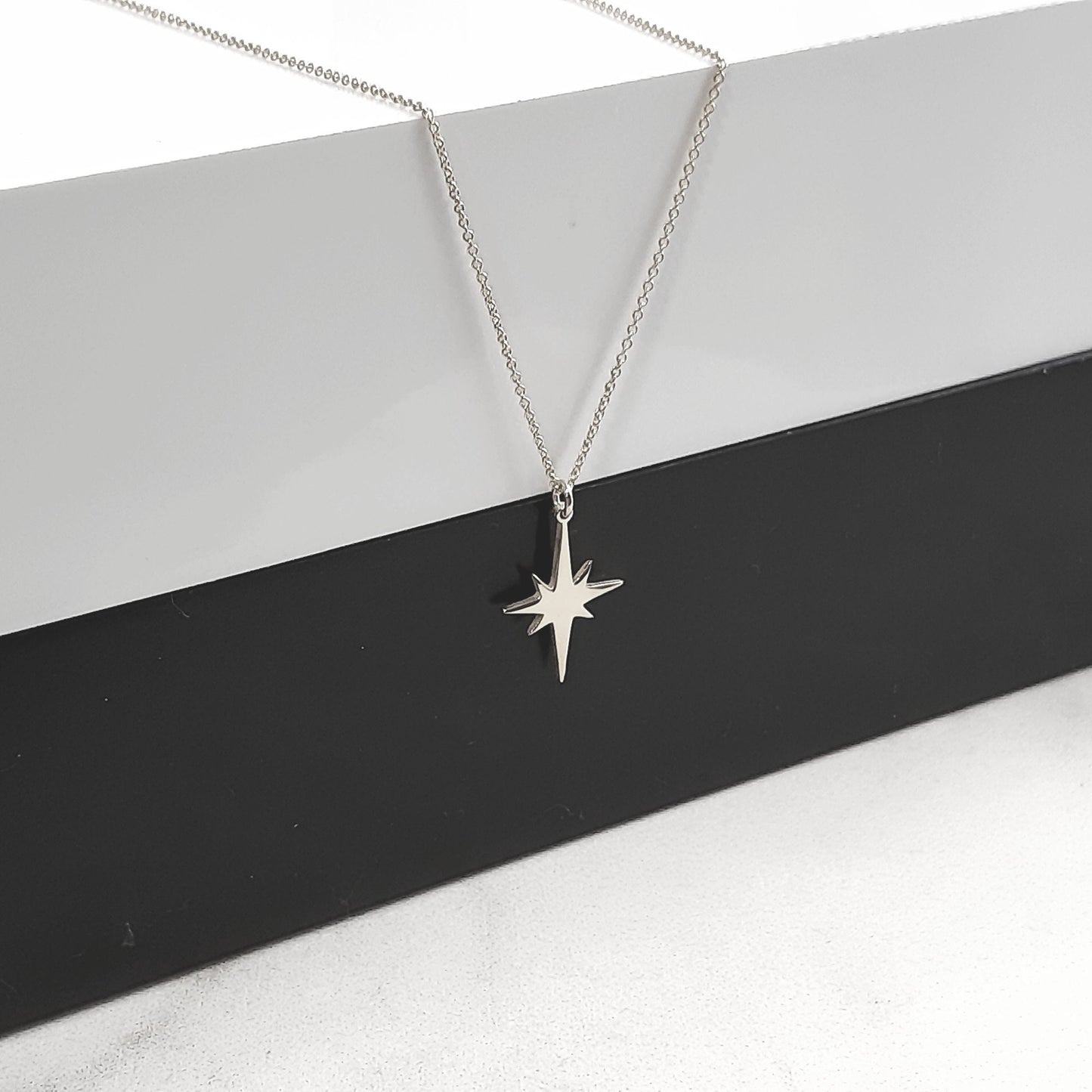 Dainty 14k Solid Gold North Star Necklace , Gold Star Necklace Gift, Starburst Necklace Gift Layering Necklace Unique layered necklace