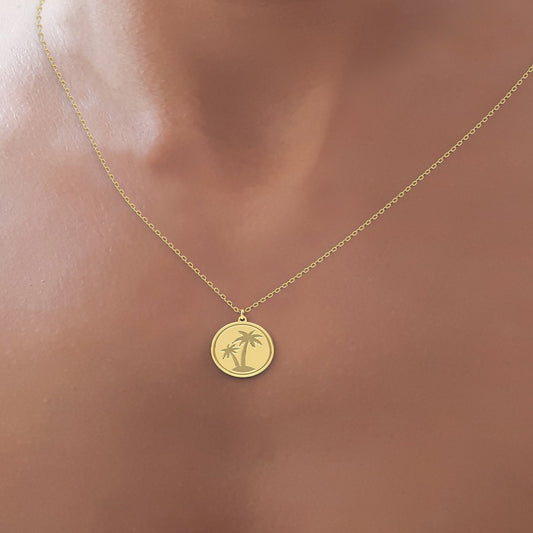 Palm Tree Disc Pendant