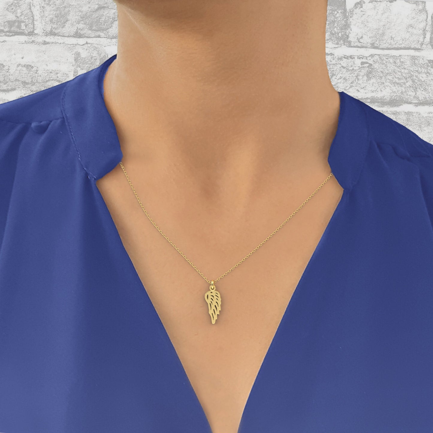 14K Yellow Gold half wing necklace, 14k solid gold necklace, Dainty wing necklace, Solid gold chain , angel wing charm necklace gift for her
