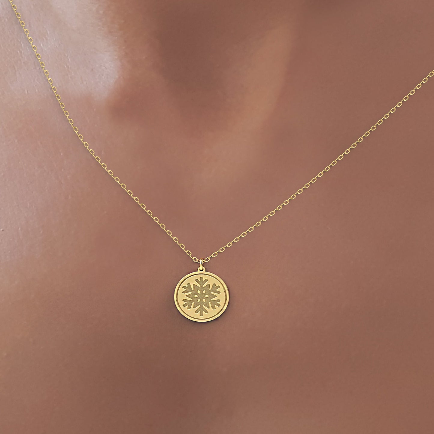 Snowflake Disc Necklace
