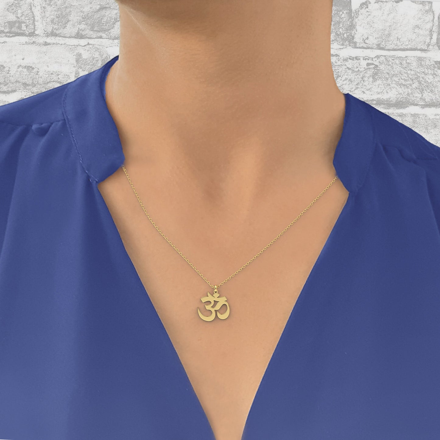 14K Yellow gold Om necklace, Yoga jewelry Om layered gold necklace, om pendant, Dainty om necklace, Yoga Charm, Yoga pendant ,14k solid gold