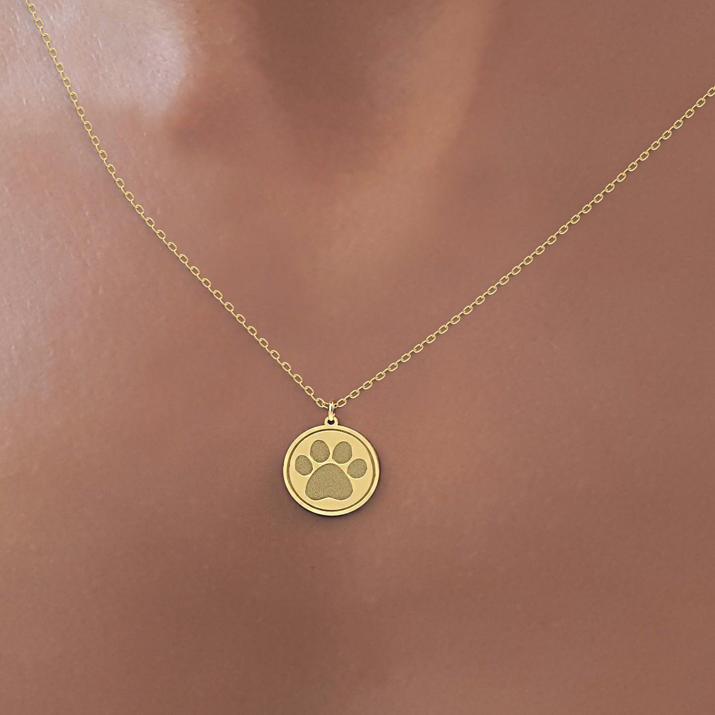 Dog Paw Disc Necklace