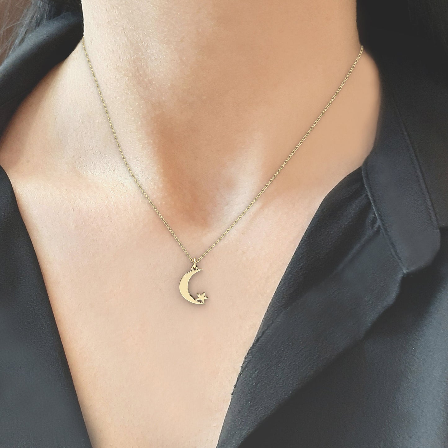 Moon Necklace With Star