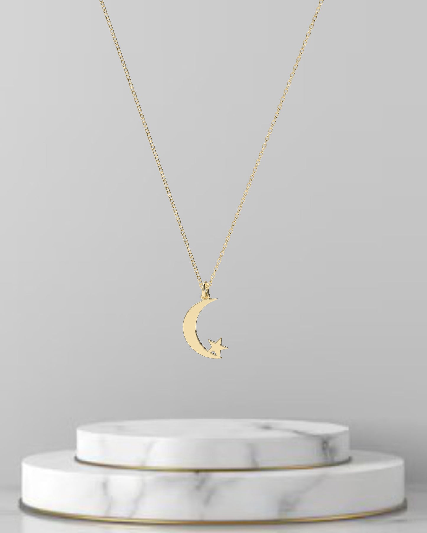 Moon Necklace With Star