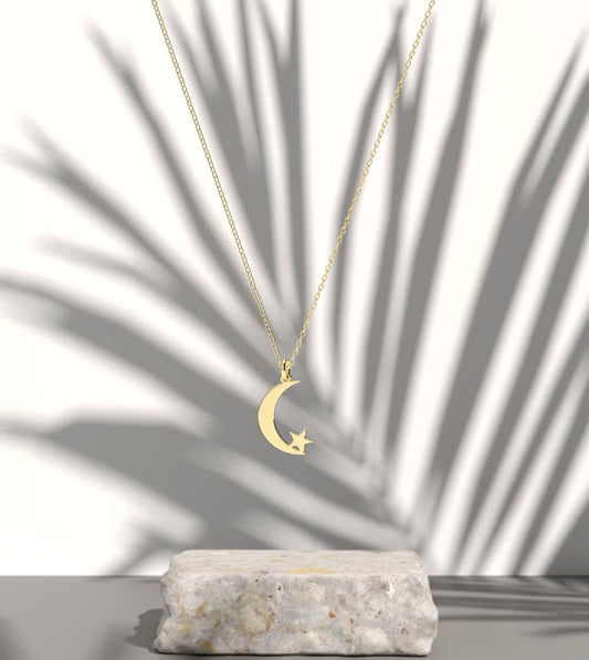 Moon Necklace With Star